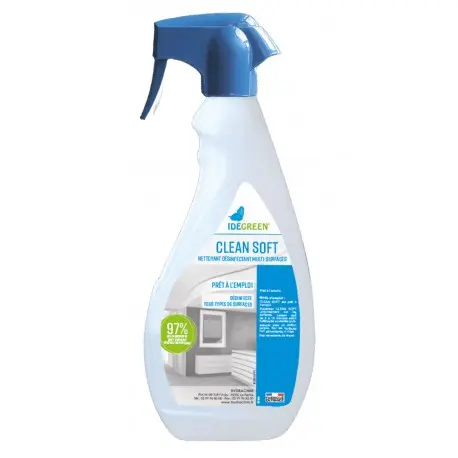 Nettoyant désinfectant multi-surfaces CLEAN SOFT -Spray 750ML