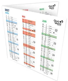 QUO VADIS Calendrier ORIGAMI, 360 x 180 mm, 2026/2027