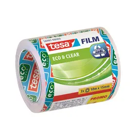 tesa Film Ruban adhésif Eco & Clear pack éco, 15 mm x 10 m