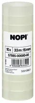 NOPI Ruban adhésif, pack filmé, 19 mm x 66 m, transparent