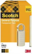 3M Scotch Ruban adhésif 508, 19 mm x 66 m, transparent