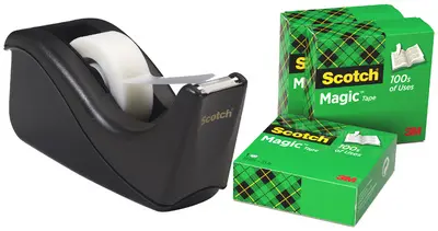 3M Scotch Dévidoir de table C60, garni, promotion, noir
