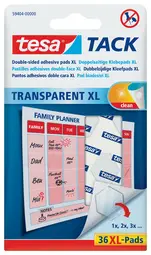 tesa TACK Pastilles adhésives XL, double face, transparent