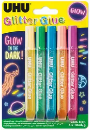 UHU Colle à paillettes Glitter Glue "GLOW IN THE DARK