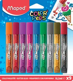 Maped Colle pailletée COLOR'PEPS, 9 x 10,5 ml, carte blister