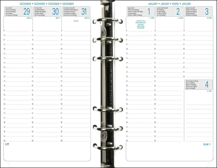 Recharge Exatime 17 10.5 x 17.2 cm Semainier Septembre 2026 à Décembre 2027 - 16 mois