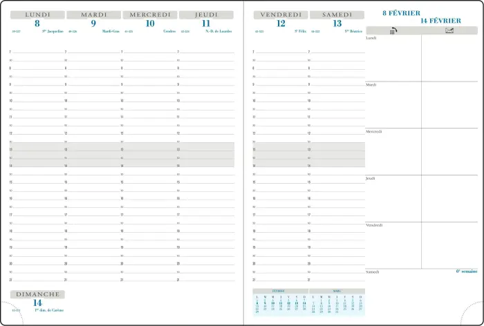 Recharge Agenda de bureau Horizons 27 21 x 27 cm Semainier Décembre 2026 à Décembre 2027