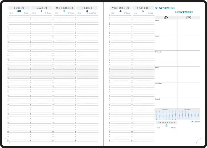Recharge Agenda de bureau Consultations 29 21 x 29,7 cm Semainier Janvier à Décembre 2027