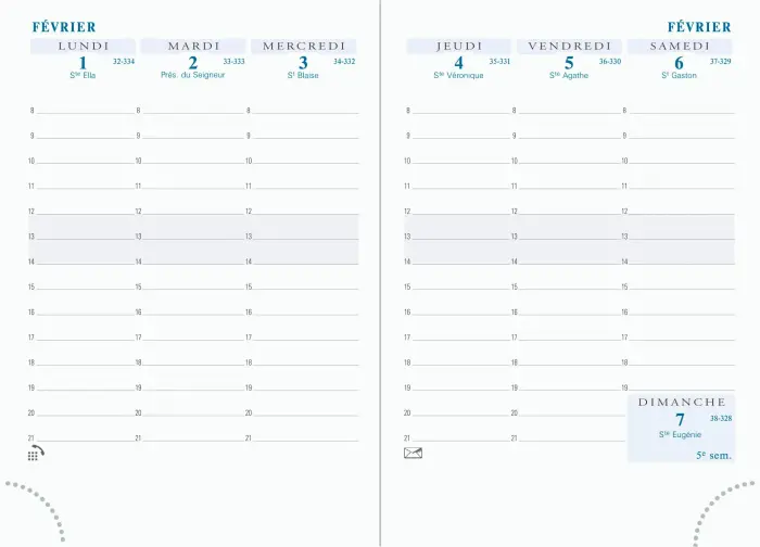 Recharge Agenda de poche Horizons 15 10,5 x 15 cm Semainier Janvier à Décembre 2027 - Tranche or