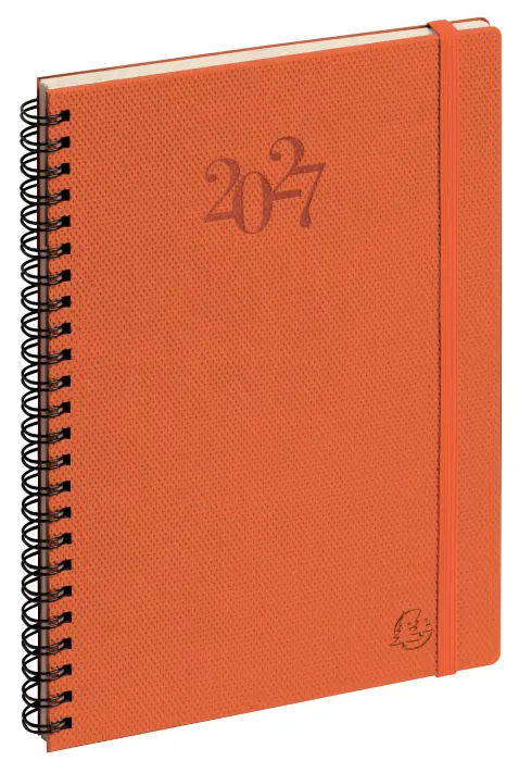 Agenda de bureau Horizons 20S Spiralé Swan 15 x 21 cm semainier Janvier à Décembre 2027 - Orange - New