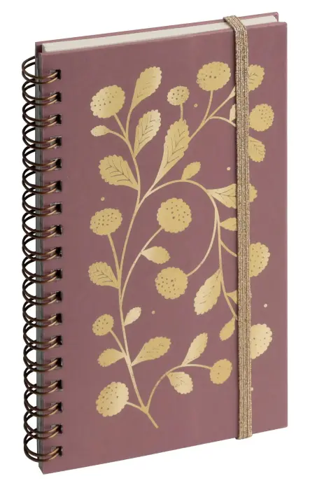 Agenda de poche Espace 16S spiralé Végétal 9 x 16 cm Semainier Janvier à Décembre 2027 - Rose - New
