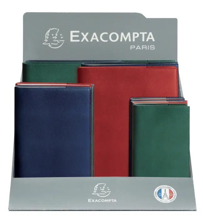 Présentoir de 26 agendas de poche et de bureau Rialto Janvier à Décembre 2027 - Couleurs assorties