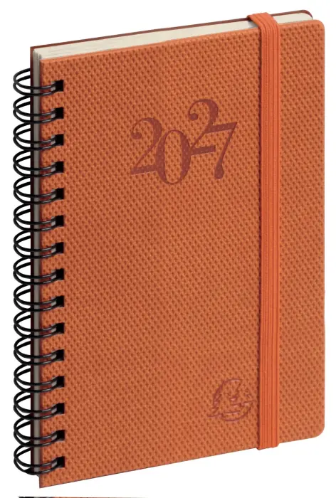 Agenda de poche Eurotime 13S spiralé Swan 9 x 13 cm Semainier Janvier à Décembre 2027 - Couleurs assorties