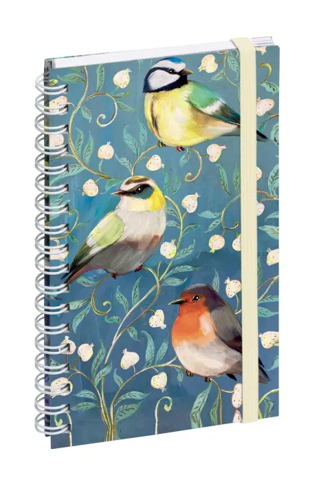 Agenda de poche Lady 16S spiralé Sophie Adde 9 x 16 cm Semainier Janvier à Décembre 2027 Oiseaux - Visuel