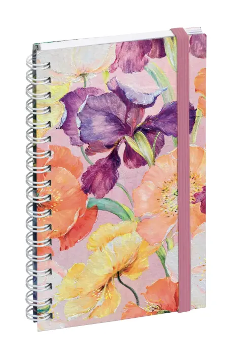 Agenda de poche Lady 16S spiralé Sophie Adde 9 x 16 cm Semainier Janvier à Décembre 2027 Fleurs - Visuel
