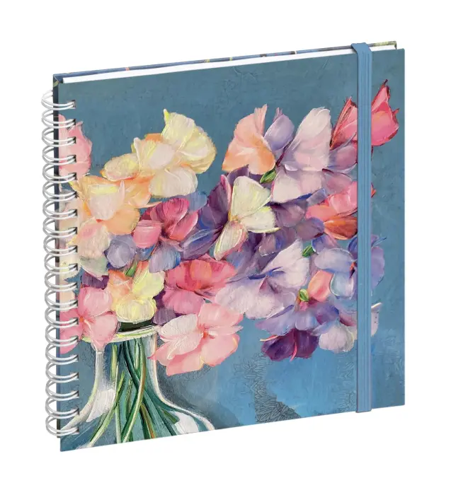 Agenda de bureau Lady 18S spiralé Sophie Adde 15 x 17 cm Semainier Janvier à Décembre 2027 Fleurs - Visuel