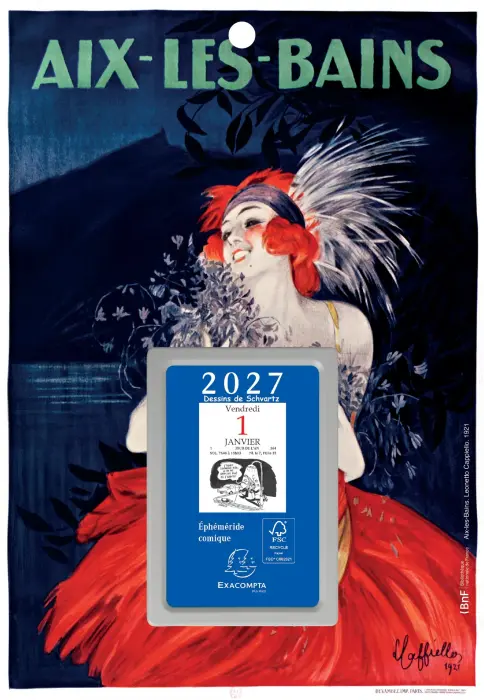 Bloc comique éphéméride Affiches anciennes sur support plaque imprimée 18 x 26 cm 2027 - Visuels assortis