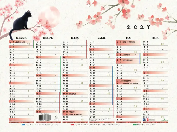 Calendrier Sapporo 29,5 x 22 cm Semestriel 2027 - Visuel