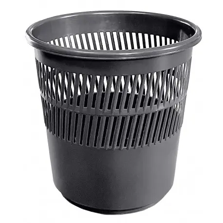 Corbeille de bureau ajourée gris anthracite 14L ECOGREEN