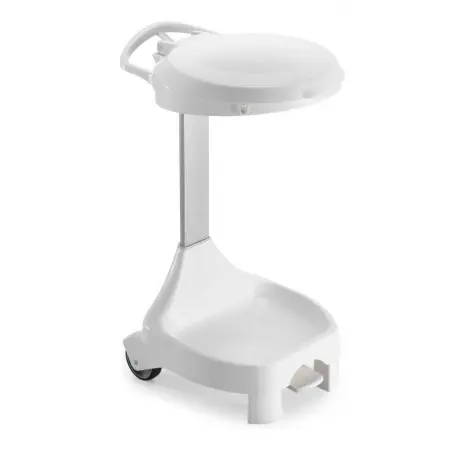 Support sac poubelle 120L PE couvercle à pédale sur roues DELTA-Unité