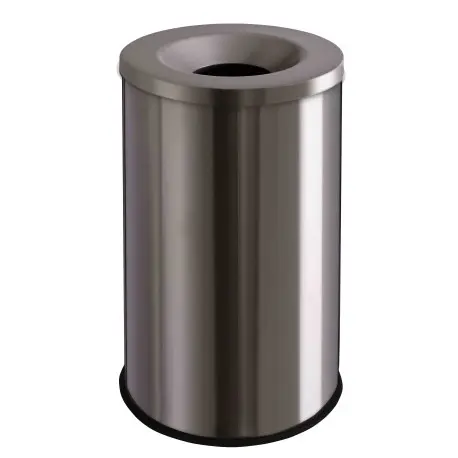 Poubelle inox brossé 30L anti-feu
