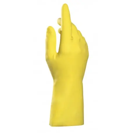 Gant ménage latex floqué coton VITAL 124 Jaune (T6 à T9) - 1 paire