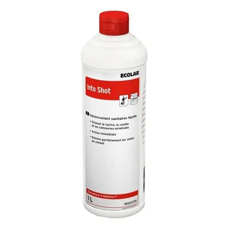 Désincrustant liquide WC INTO SHOT ECOLAB - 3022370 - Bidon 1L