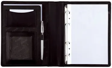 Alassio Serviette classeur "BENACO", A5, similicuir, noir