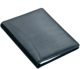 Alassio Serviette classeur "BENACO", A5, cuir nappa, noir