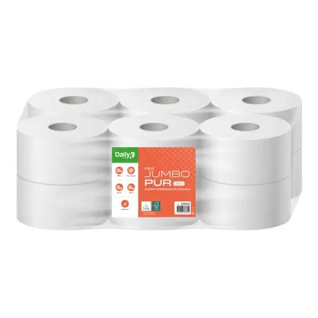 PH gaufré blanc écolabel MINI JUMBOPUR 180m Dailyk Green -Ct 12 rlx