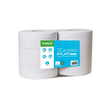 PH gaufré blanc Ecolabel MAXI JUMBOPUR 350m Dailyk Green - 6 rlx