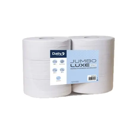 PH maxi JUMBO LUXE 250m gaufré 3 plis blanc Dailyk Premium - 6 rlx