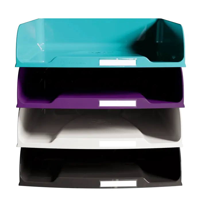 Set de 4 corbeilles à courrier Combo Styli Titane - Couleurs assorties - New
