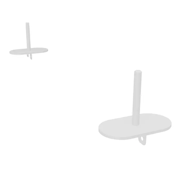 Pinces Twins métal lisse blanc fixation intermédiaire H. 40 cm x L. 70/80/100 cm pour poste départ/suivant