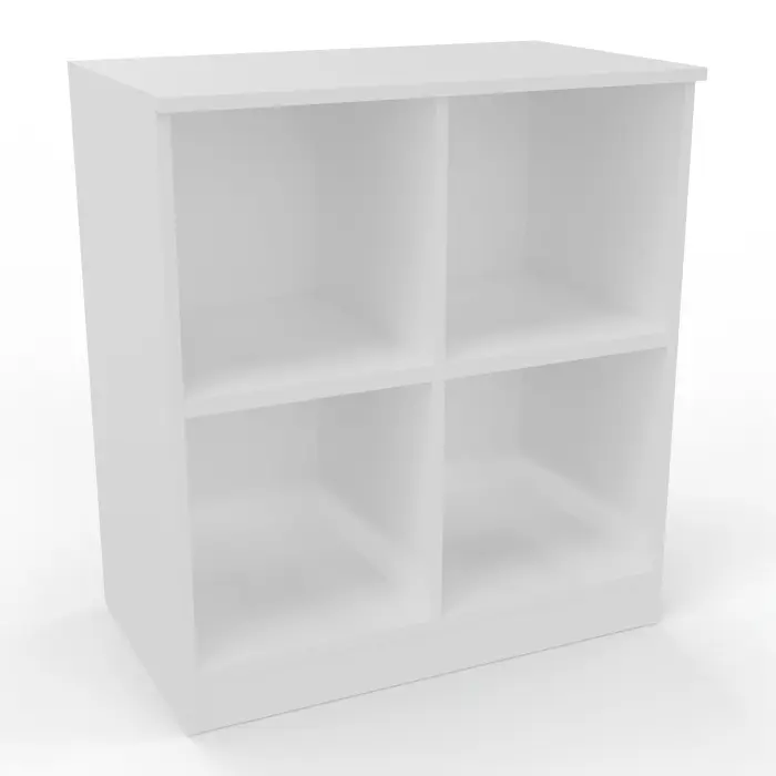 Camille 2 - Corps meuble 4 cases H. 92,8 x L. 83,3 x P.49,6 cm mélamine blanc neige