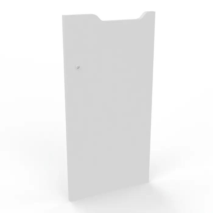 Camille 2 - Porte 2 cases mélamine blanc neige avec fente courrier serrure à clef