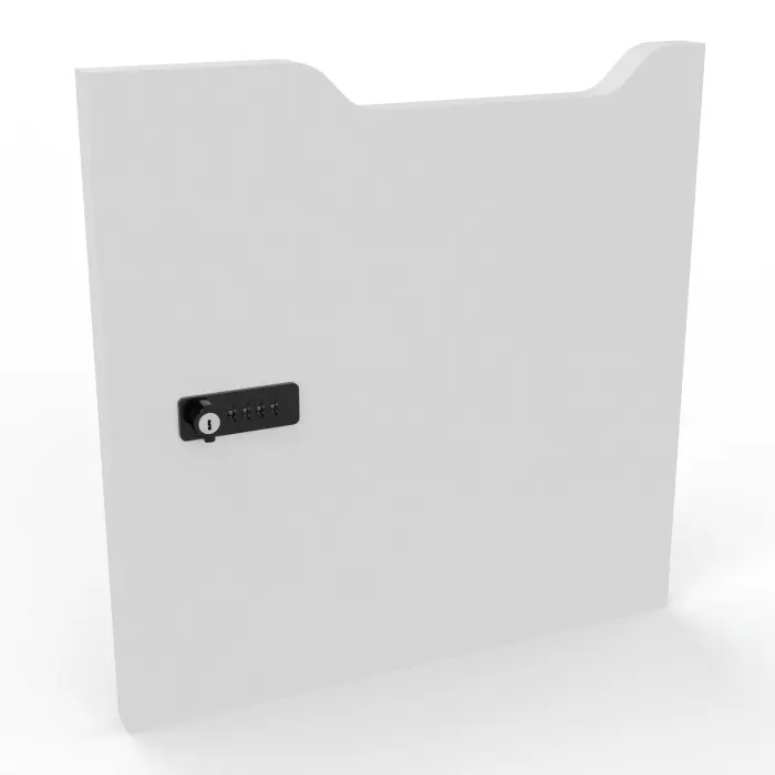 Camille 2 - Porte 1 case mélamine blanc neige avec fente courrier serrure à code
