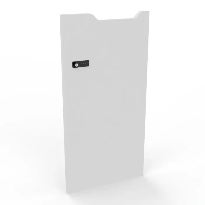 Camille 2 - Porte 2 cases mélamine blanc neige avec fente courrier serrure à code