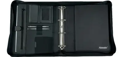 Alassio Serviette classeur "OSI", A4, similicuir, noir