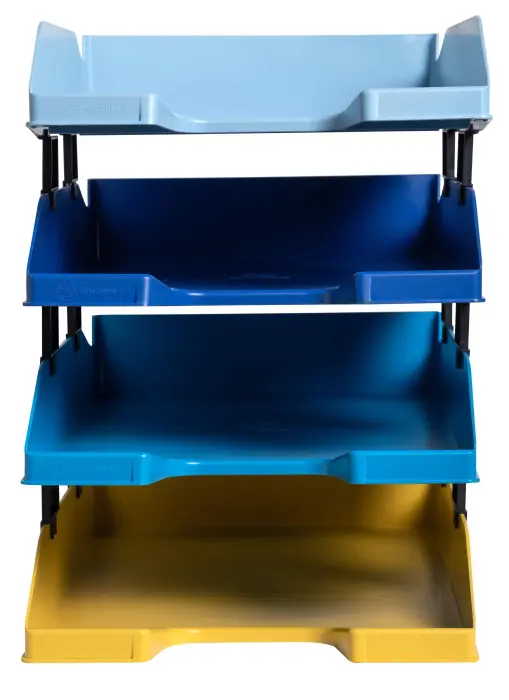 Set de 4 corbeilles-à-courrier Combo Midi Bee Blue - Couleurs assorties