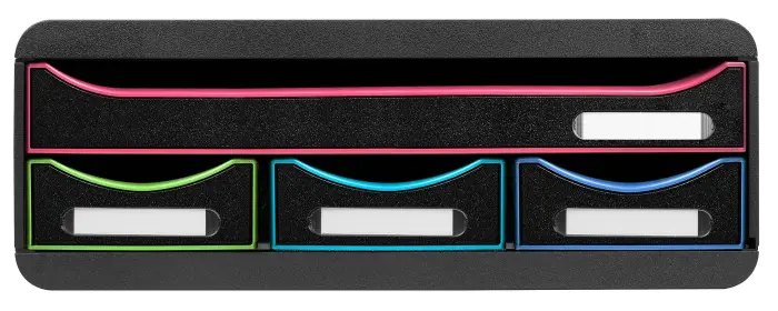 Module de classement Toolbox 4 tiroirs Black Office - Noir/arlequin