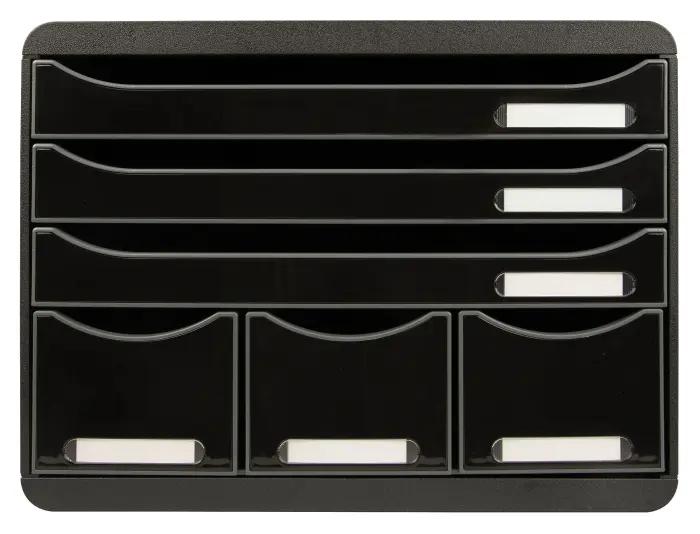 Module de classement Storebox 6 tiroirs Glossy - Noir brillant