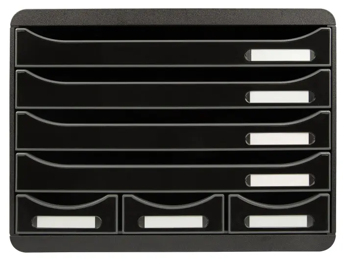 Module de classement Storebox 7 tiroirs Glossy - Noir brillant