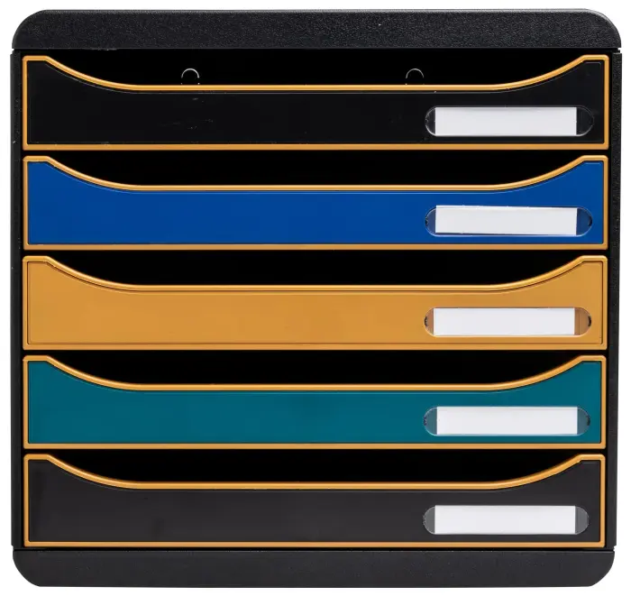 Module de classement Big Box Plus 5 tiroirs Neo Deco - Couleurs assorties