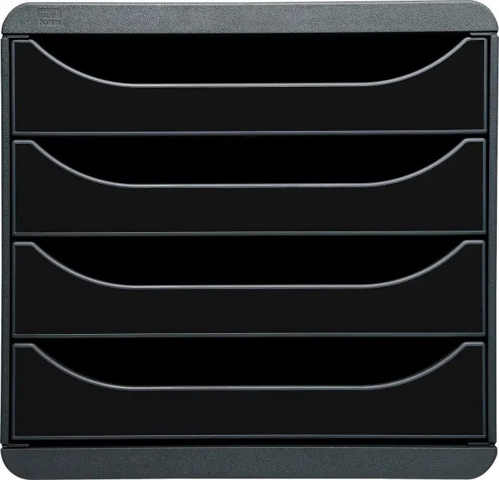 Module de classement Big Box 4 tiroirs Glossy - Noir brillant