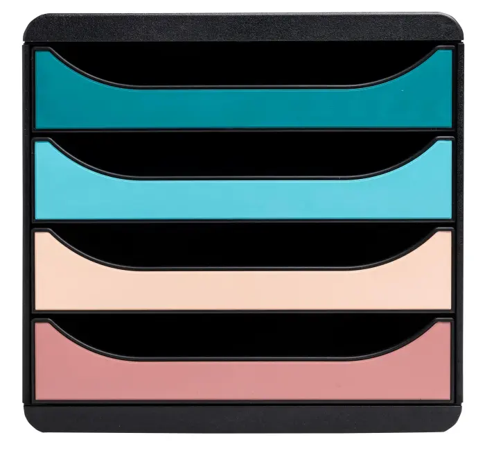 Module de classement Big Box 4 tiroirs Skandi - Couleurs assorties