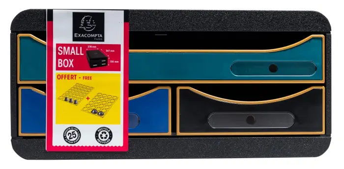Module de classement Small Box 3 tiroirs Neo Deco - Couleurs assorties