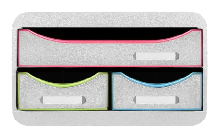 Module de classement Small-Box 3 tiroirs Black Office - Blanc/arlequin