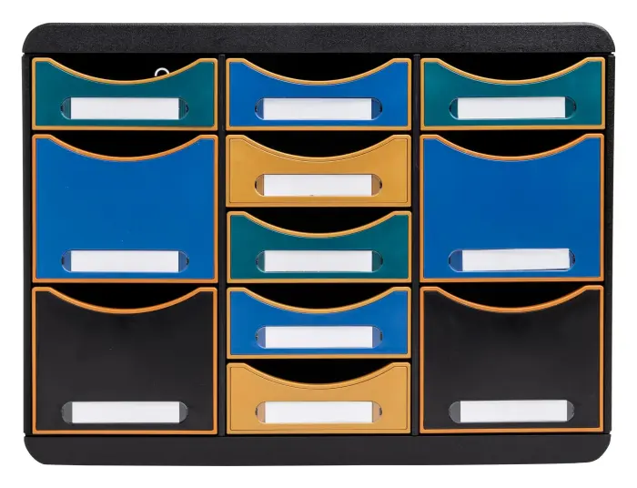Module de classement Storebox Multi 11 tiroirs Neo Deco - Couleurs assorties