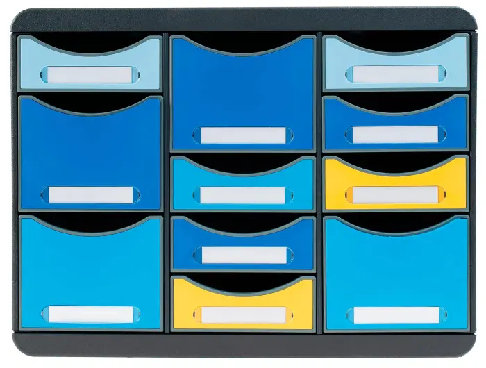 Moule de classement Storebox Multi 11 tiroirs Bee Blue - Couleurs assorties
